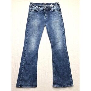 SILVER Calley Boot Jean Women 28x31 Acid Wash Denim Blue Coastal Cowgirl Boho